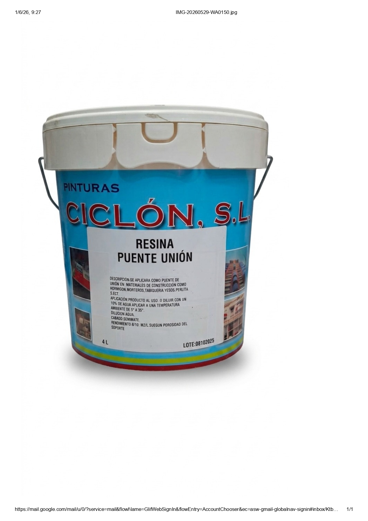 PUENTE DE UNION 4LT CICLON